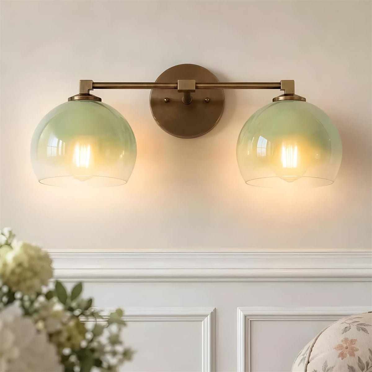 Celadyn Curated Mouth-Blown Frosted Glass Wall S – dimensional scale reference