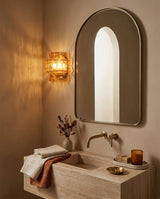 Amber Art Glass craftsmanship detail on Cendrel Curated Amber Art Glass Wall Sconce