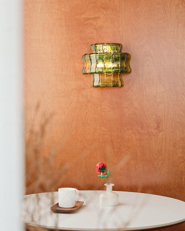 Cendrel Curated Amber Art Glass Wall Sconce
