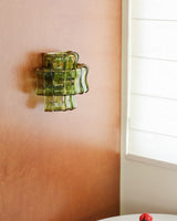 Cendrel Curated Amber Art Glass Wall Sconce – structural canopy joint detail