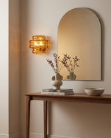 Cendrel Curated Amber Art Glass Wall Sconce – unlit natural material contrast