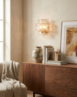 Cendrel Curated Amber Art Glass Wall Sconce – macro detail view