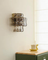 Cendrel Curated Amber Art Glass Wall Sconce – full fixture elevation view