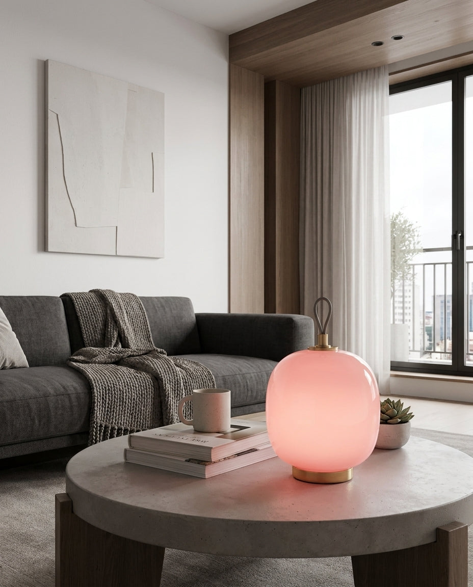 Citrava Curated Mouth-Blown Frosted Glass Table