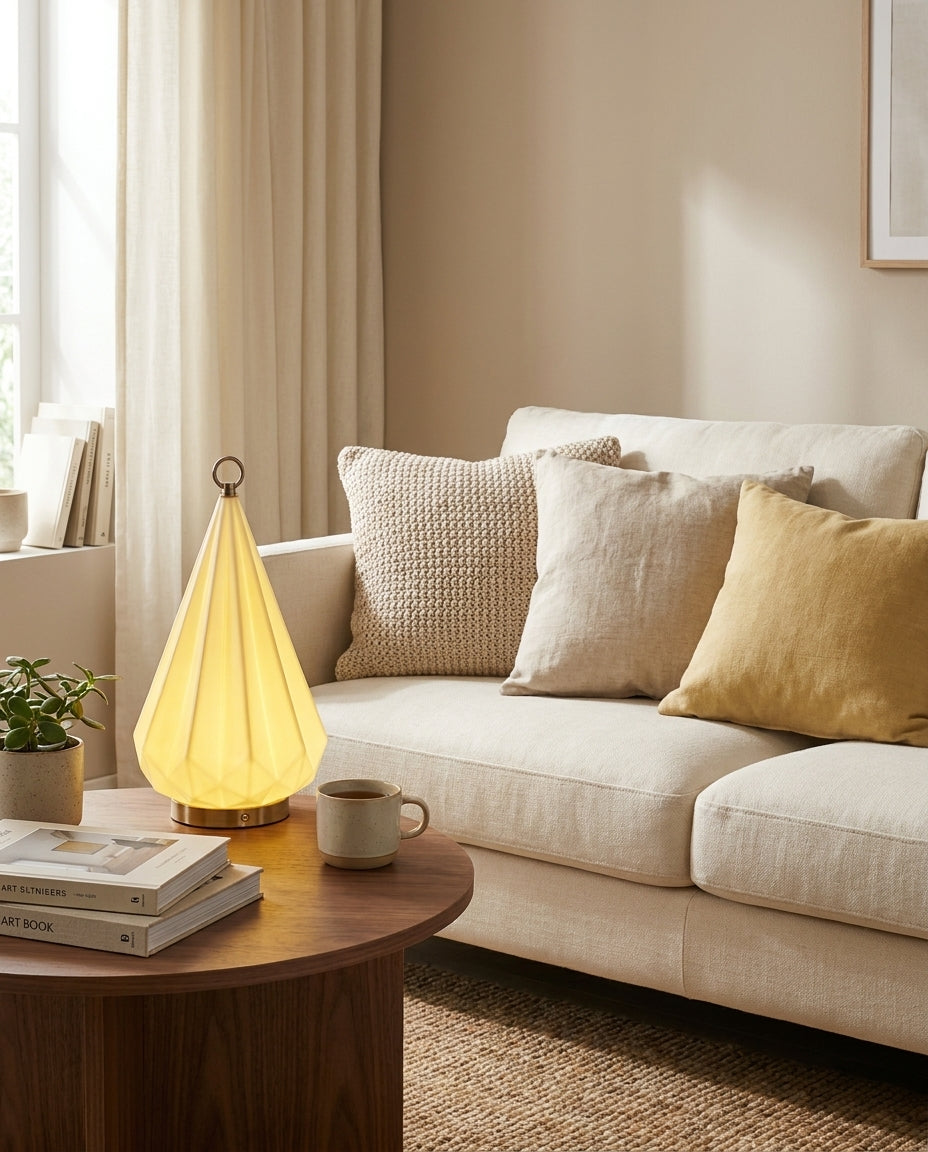 Citrayne Curated Hand-Thrown Ceramic Table Lamp – spatial dining room perspective
