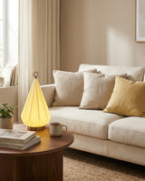 Citrayne Curated Hand-Thrown Ceramic Table Lamp – spatial dining room perspective