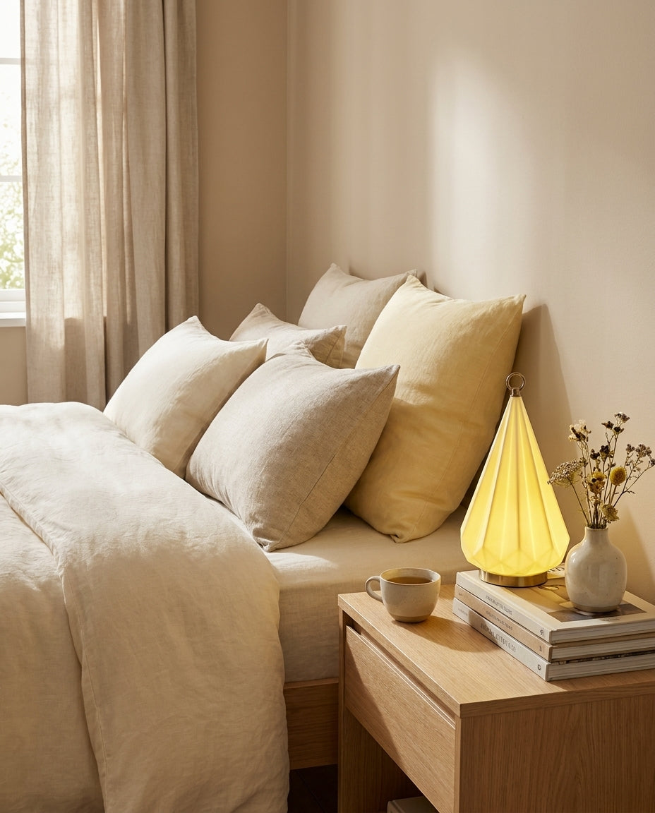 Citrayne Curated Hand-Thrown Ceramic Table Lamp – architectural ceiling profile