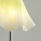 Cloquelle Curated Mouth-Blown Frosted Glass Tabl – side angled contour profile
