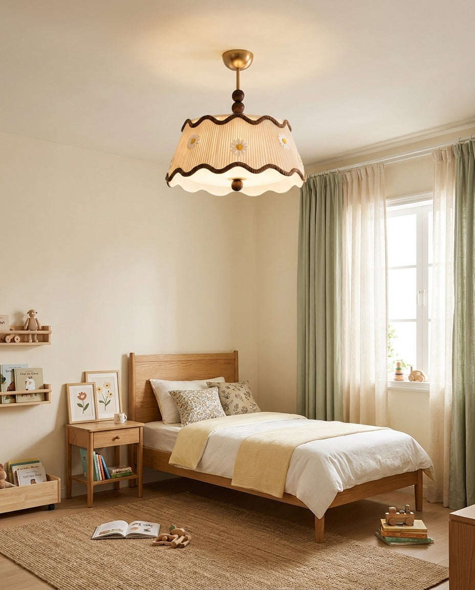 Cordelia Curated Solid Brass Flush Mount Ceiling installed in residential dining space