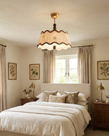Cordelia Curated Solid Brass Flush Mount Ceiling warm illuminated room view
