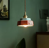 Cottara Curated Solid Brass Pendant Light – illuminated warm ambiance setting #1