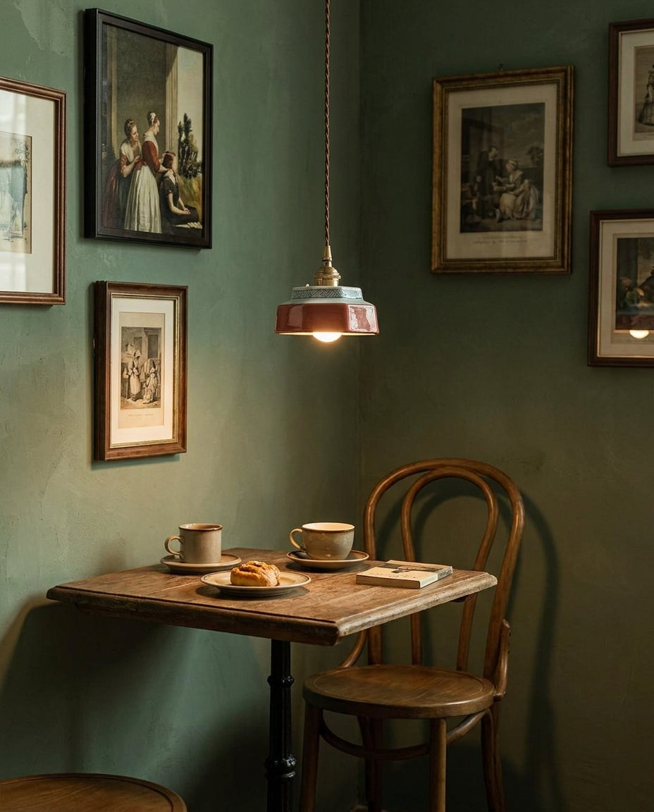 Cottara Curated Solid Brass Pendant Light – illuminated warm ambiance setting