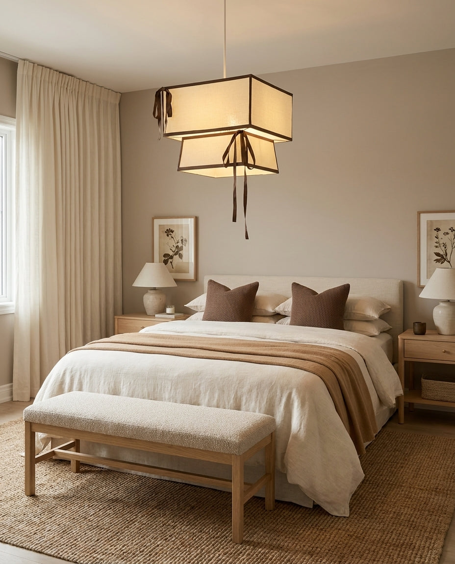 Cresswell Curated Finished Iron Pendant Light – full fixture elevation view