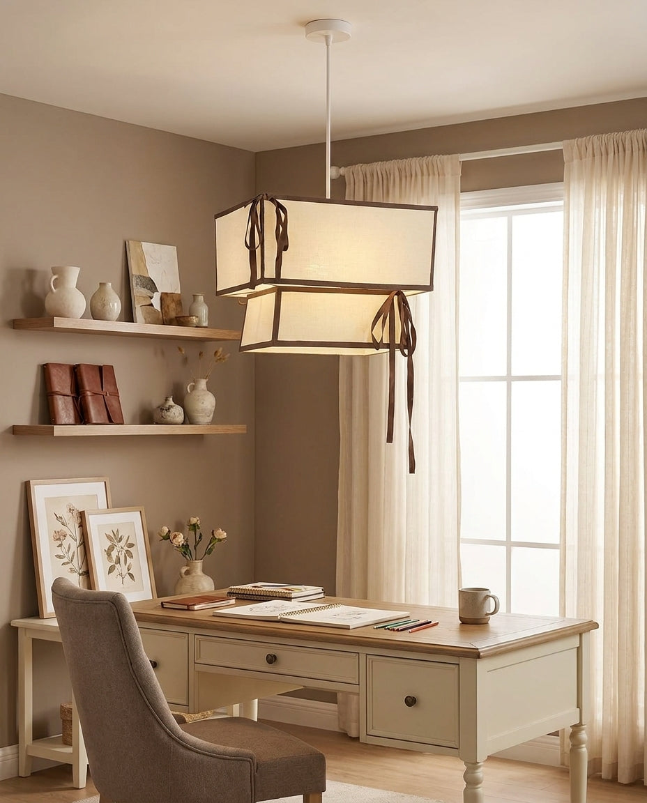 Cresswell Curated Finished Iron Pendant Light – illuminated warm ambiance setting