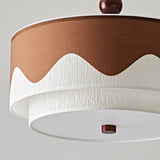 Crestwyn Curated Iron & Glass Flush Mount Ceilin – unlit natural material contrast