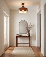 Iron & Glass craftsmanship detail on Crestwyn Curated Iron & Glass Flush Mount Ceilin