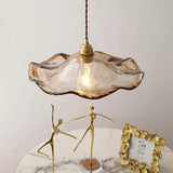 Cymara Curated Amber Art Glass Pendant Light – side angled contour profile