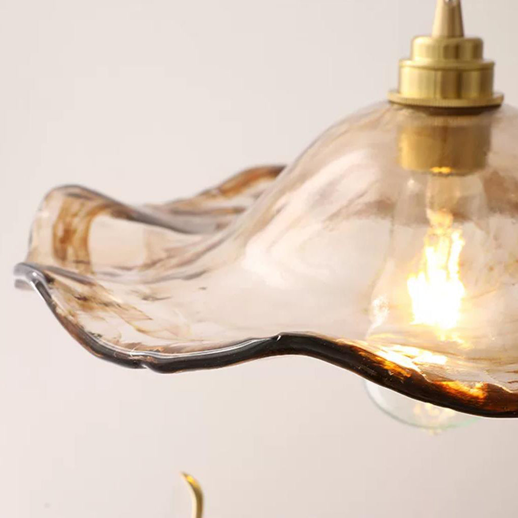 Cymara Curated Amber Art Glass Pendant Light – macro detail view #1
