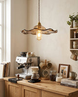 Cymara Curated Amber Art Glass Pendant Light – handcrafted surface texture