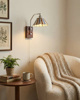 Delfryn Curated Solid Hardwood Wall Sconce – full fixture elevation view