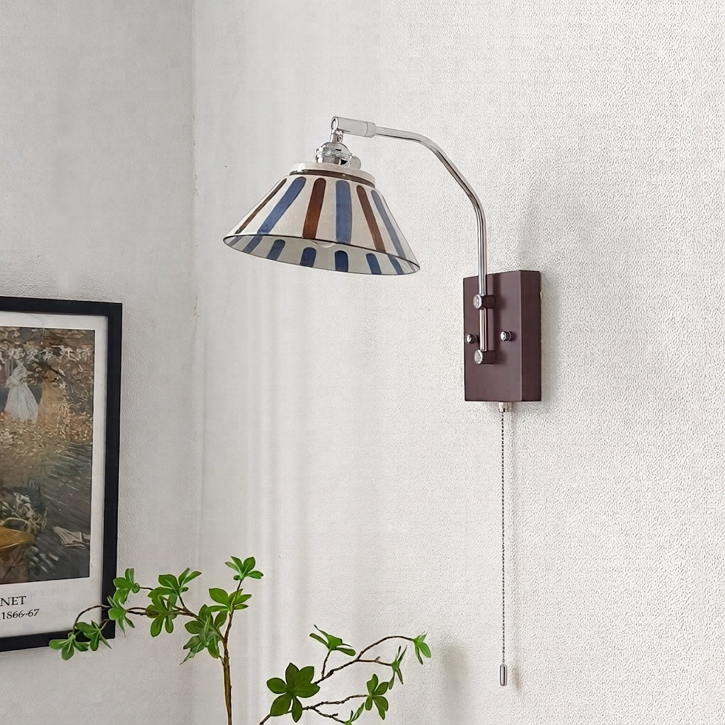 Delfryn Curated Solid Hardwood Wall Sconce warm illuminated room view