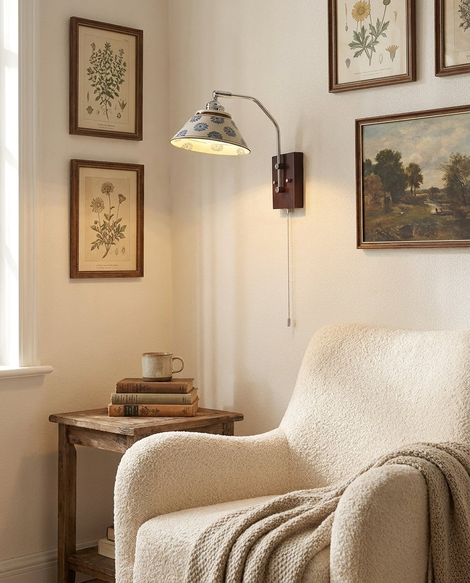 Delfryn Curated Solid Hardwood Wall Sconce – illuminated warm ambiance setting