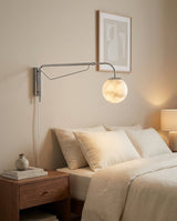 Dione  Alabaster Curated Alabaster Wall Sconce – dimensional scale reference