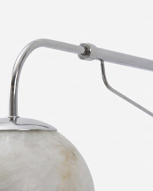 Dione  Alabaster Curated Alabaster Wall Sconce – side angled contour profile