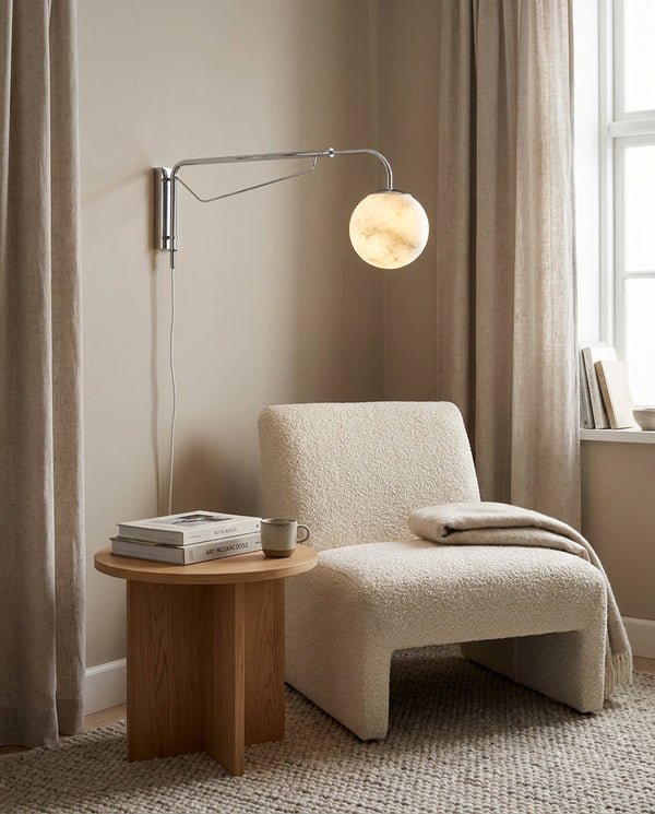 Dione  Alabaster Curated Alabaster Wall Sconce
