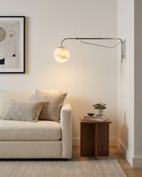 Dione  Alabaster Curated Alabaster Wall Sconce – unlit natural material contrast