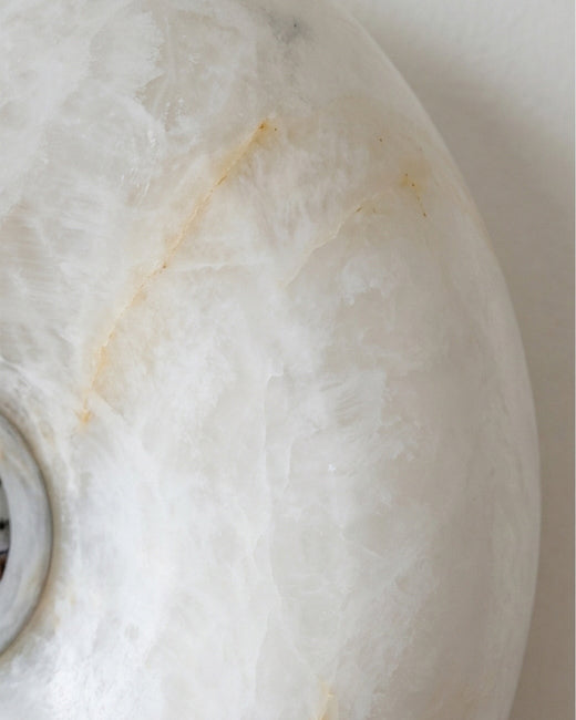 Donuts Alabaster Curated Alabaster Wall Sconce – full fixture elevation view
