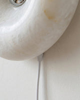 Donuts Alabaster Curated Alabaster Wall Sconce – side angled contour profile