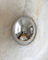 Donuts Alabaster Curated Alabaster Wall Sconce – spatial dining room perspective