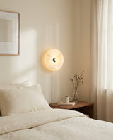 Donuts Alabaster Curated Alabaster Wall Sconce warm illuminated room view
