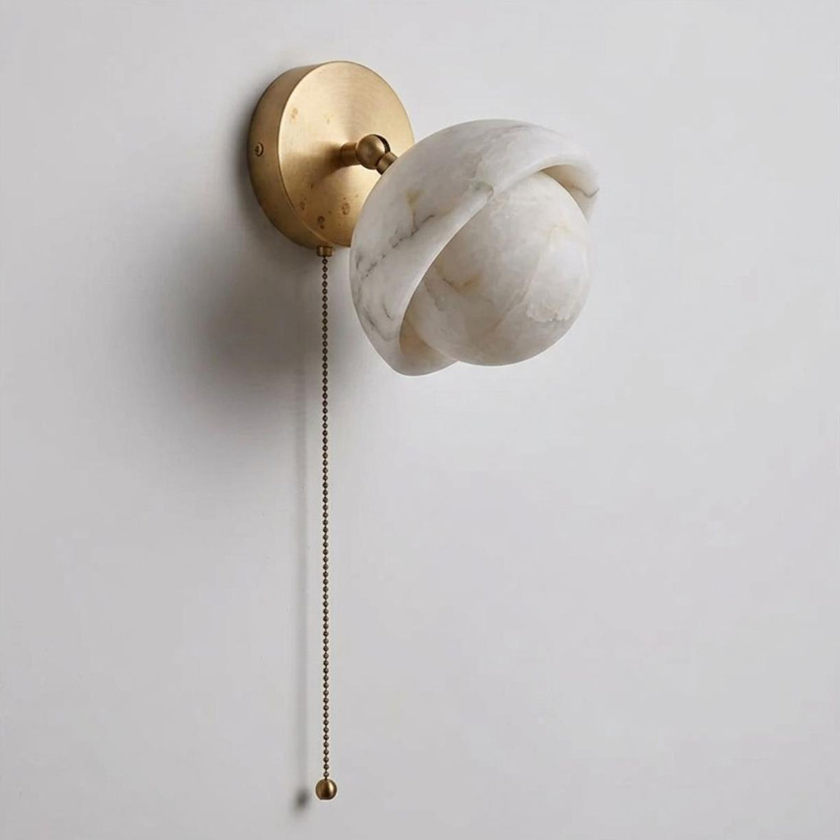 Eala Alabaster Curated Alabaster Wall Sconce – unlit natural material contrast