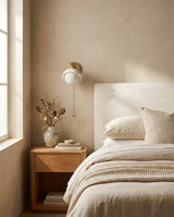 Alabaster craftsmanship detail on Eala Alabaster Curated Alabaster Wall Sconce
