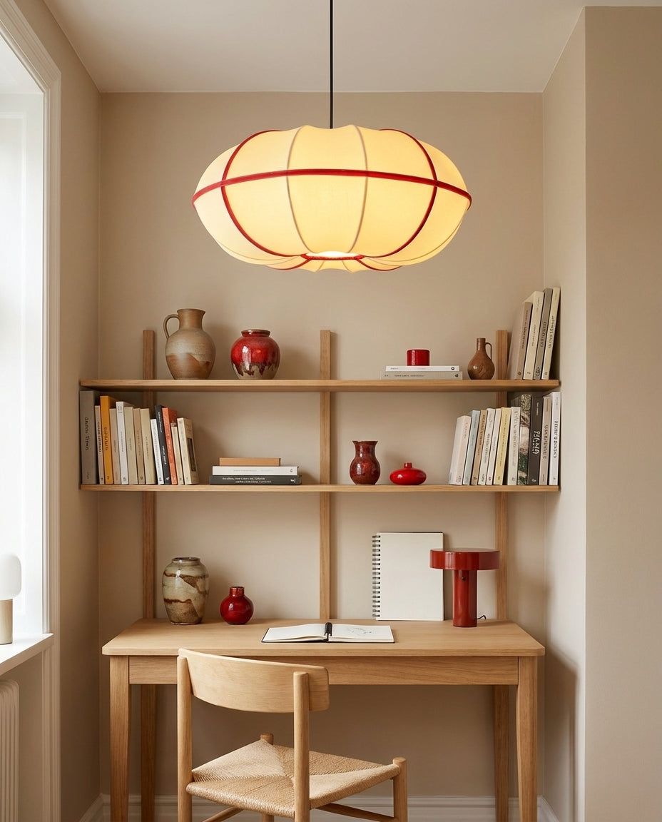 Elowra Curated Solid Brass Pendant Light – side angled contour profile
