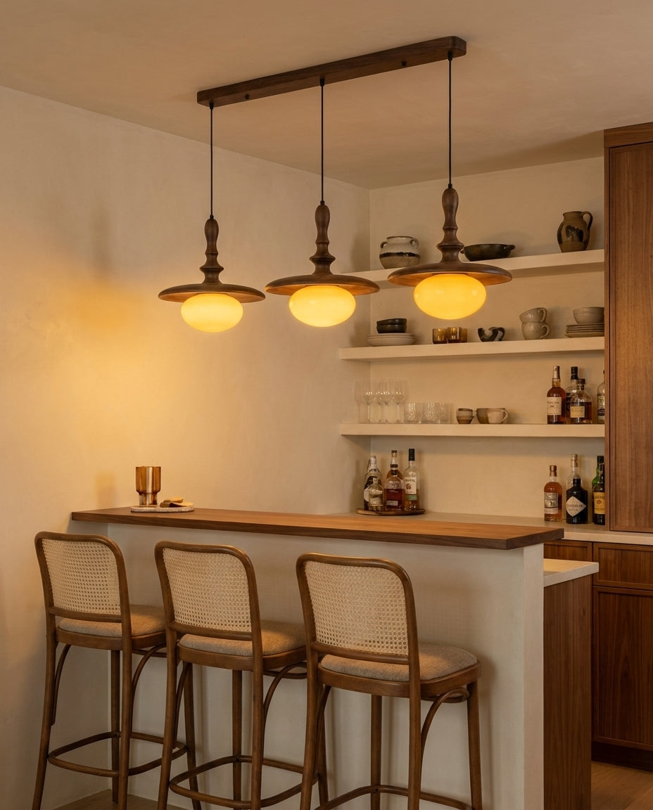 Elwood Curated Mouth-Blown Frosted Glass Pendant – handcrafted surface texture