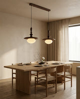 Elwood Curated Mouth-Blown Frosted Glass Pendant – unlit natural material contrast