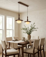 Elwood Curated Mouth-Blown Frosted Glass Pendant – side angled contour profile