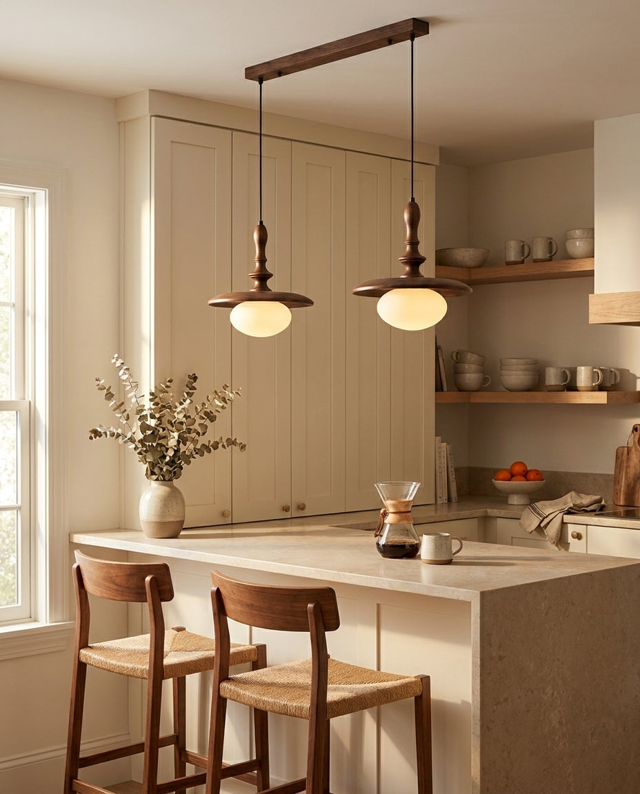 Elwood Curated Mouth-Blown Frosted Glass Pendant – architectural ceiling profile