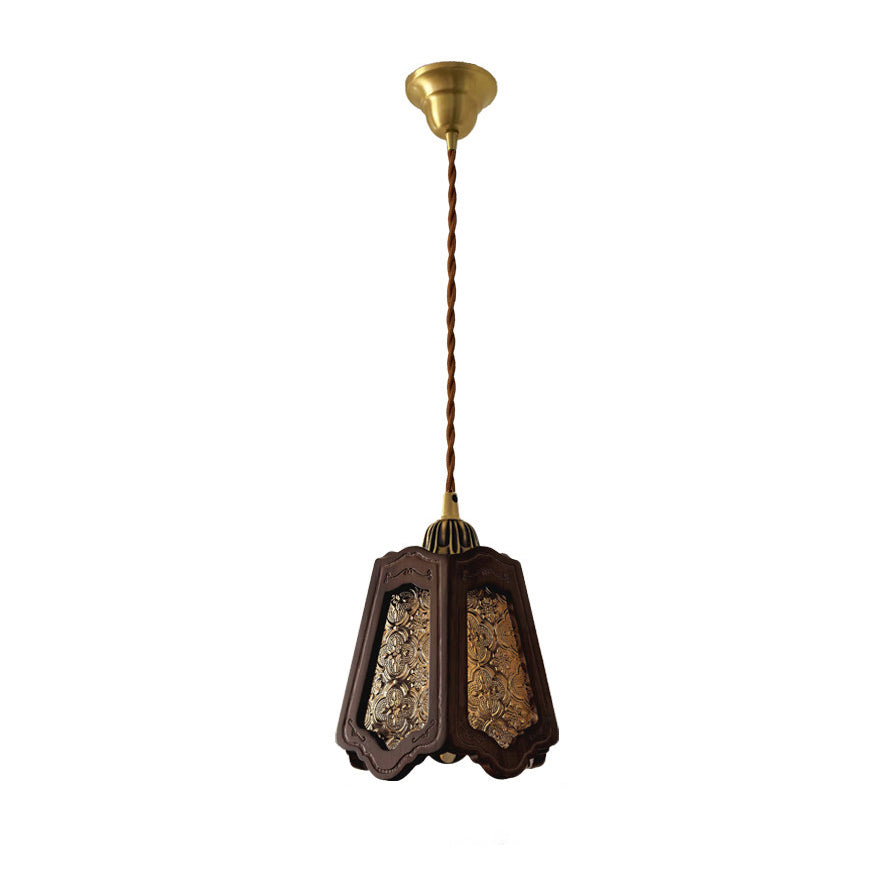Emberfold Curated Mouth-Blown Frosted Glass Pend – ∅ 5.5 x H 7.9  Tea finish configuration