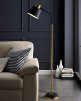 Emmental Curated Solid Brass Floor Lamp – unlit natural material contrast
