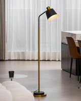 Emmental Curated Solid Brass Floor Lamp – full fixture elevation view