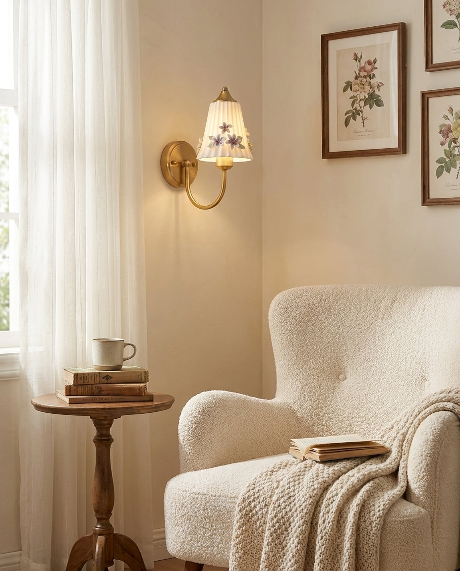 Floravia Curated Hand-Thrown Ceramic Wall Sconce – dimensional scale reference