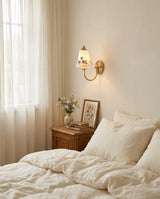 Hand-Thrown Ceramic craftsmanship detail on Floravia Curated Hand-Thrown Ceramic Wall Sconce