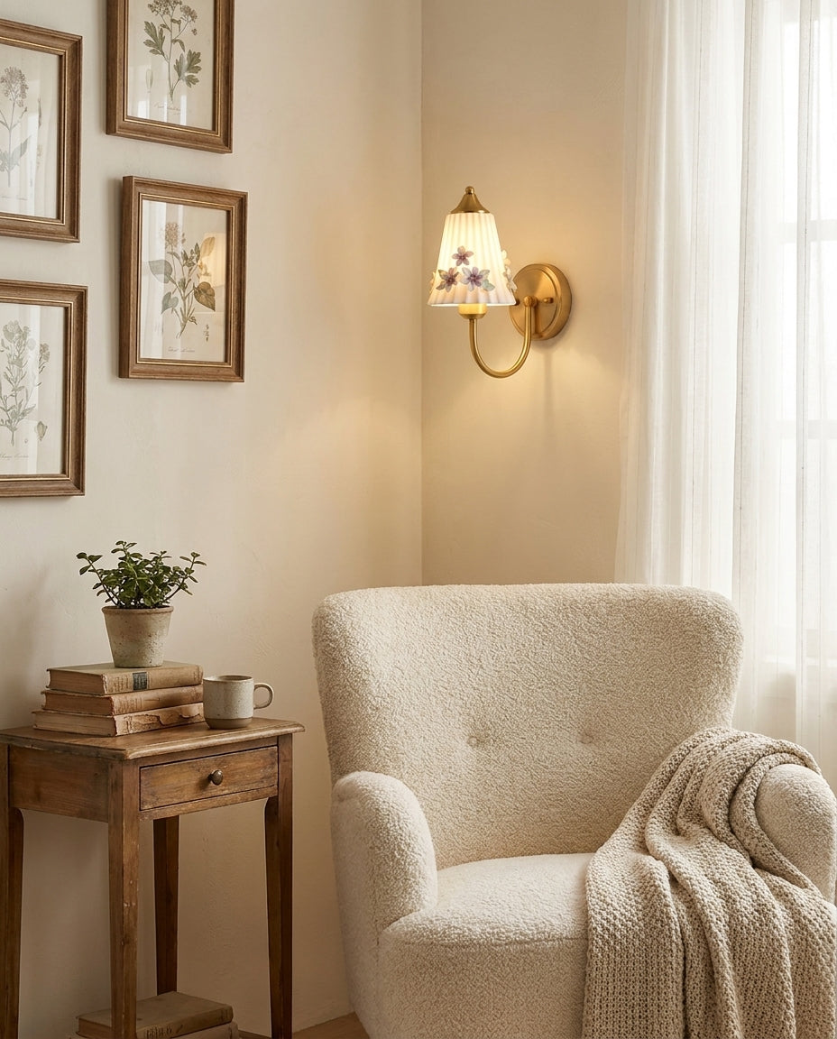 Floravia Curated Hand-Thrown Ceramic Wall Sconce – macro detail view