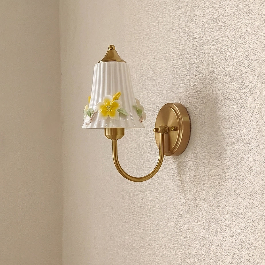 Floravia Curated Hand-Thrown Ceramic Wall Sconce – W 23cm x H 30cm  W 7.8 x H 11.8 finish configuration