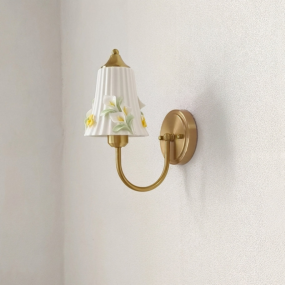 Floravia Curated Hand-Thrown Ceramic Wall Sconce – W 23cm x H 30cm  W 7.8 x H 11.8 finish configuration #1