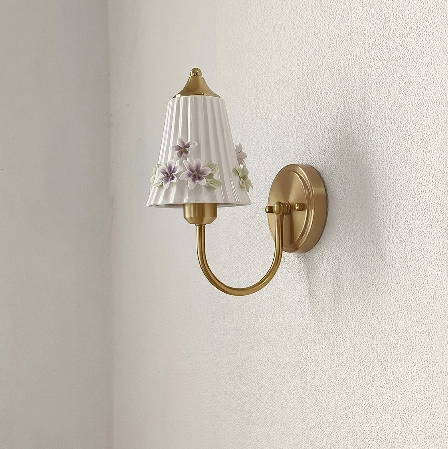 Floravia Curated Hand-Thrown Ceramic Wall Sconce – W 23cm x H 30cm  W 7.8 x H 11.8 finish configuration #1 #2